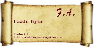 Faddi Ajna névjegykártya
